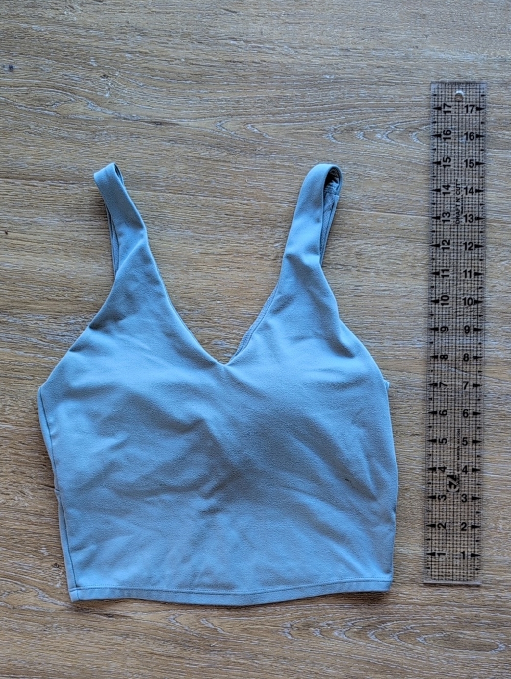 All In Motion Light Blue V-Neck Padded Cropped Sports Tank Top